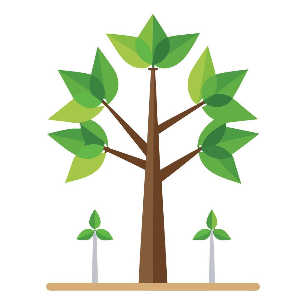 Windmill Canopy Tree Renewable Energy Source vector