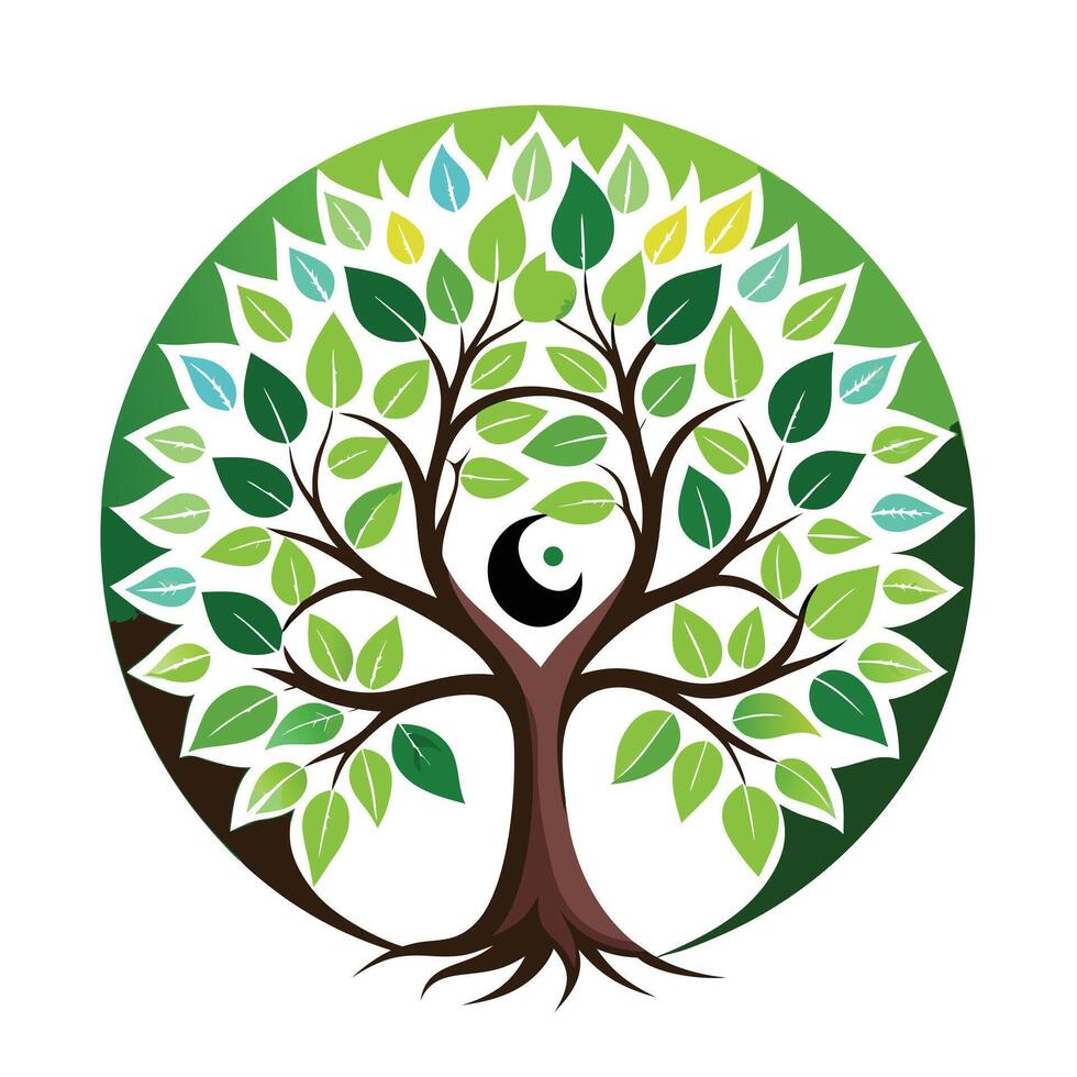 Yin Yang Tree Balance and Harmony vector