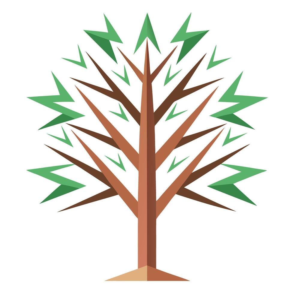 Zigzag Branch Tree A Flat Style Creation vector