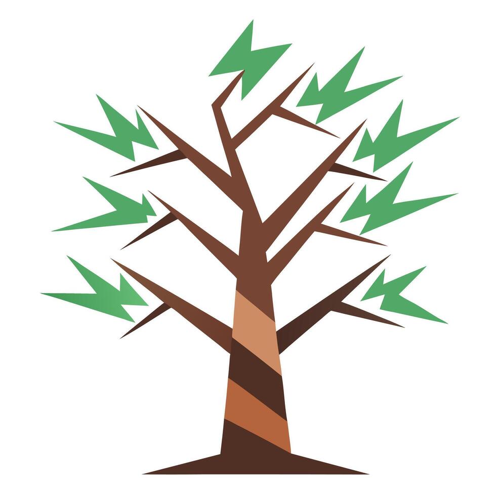 Geometric Tree Zigzag Branch Design vector