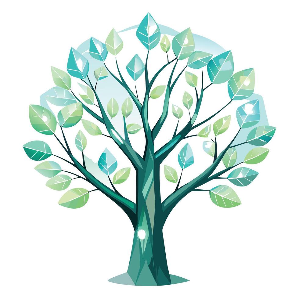 Transparent Tree Stunning Glass Design vector