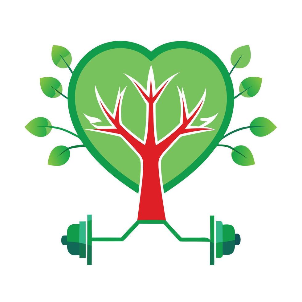 Unique tree artwork representing the roots of health and fitness for a balanced life vector