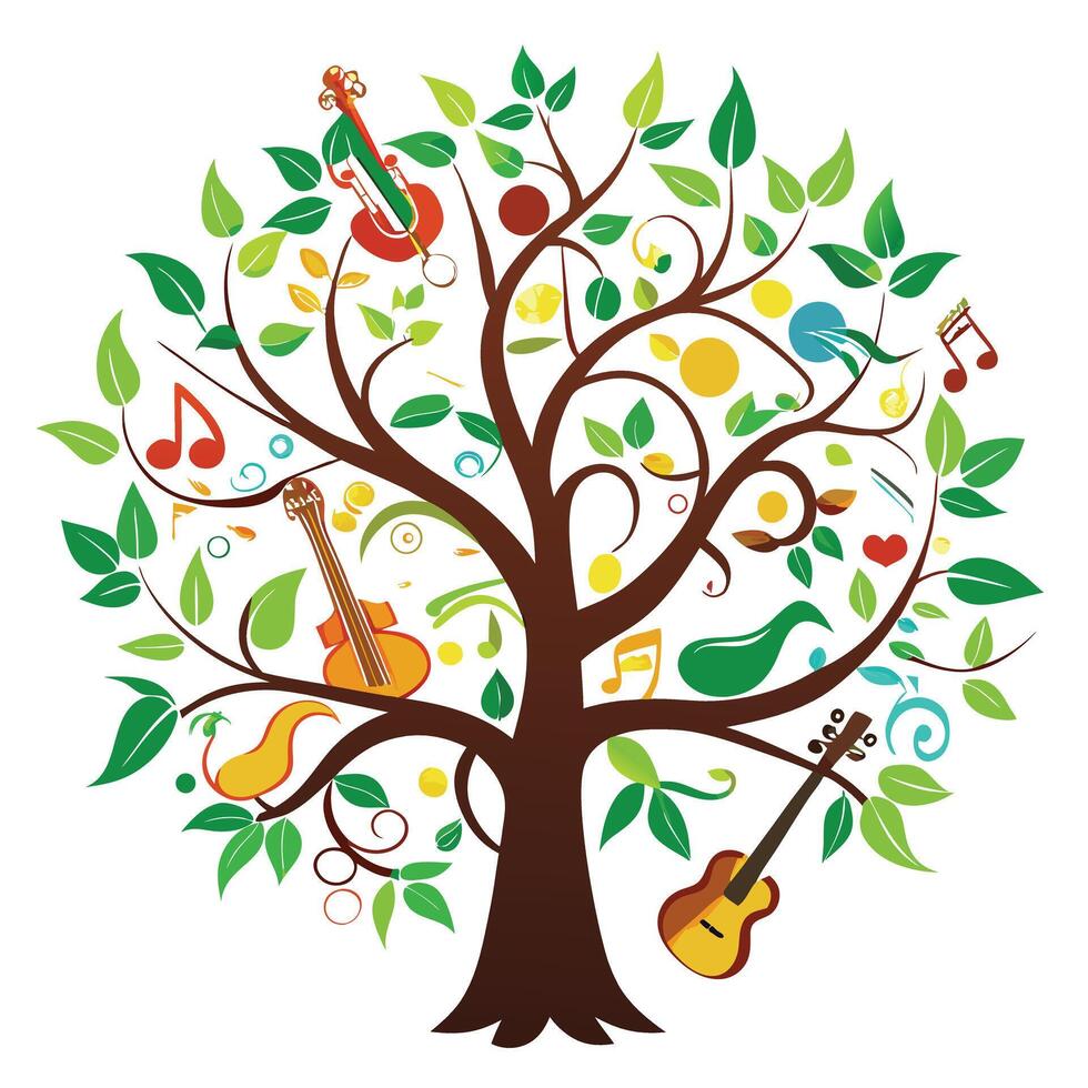 Musical Tree Creative Music Art vector