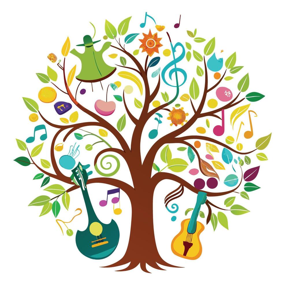 Creative Tree Music Design vector