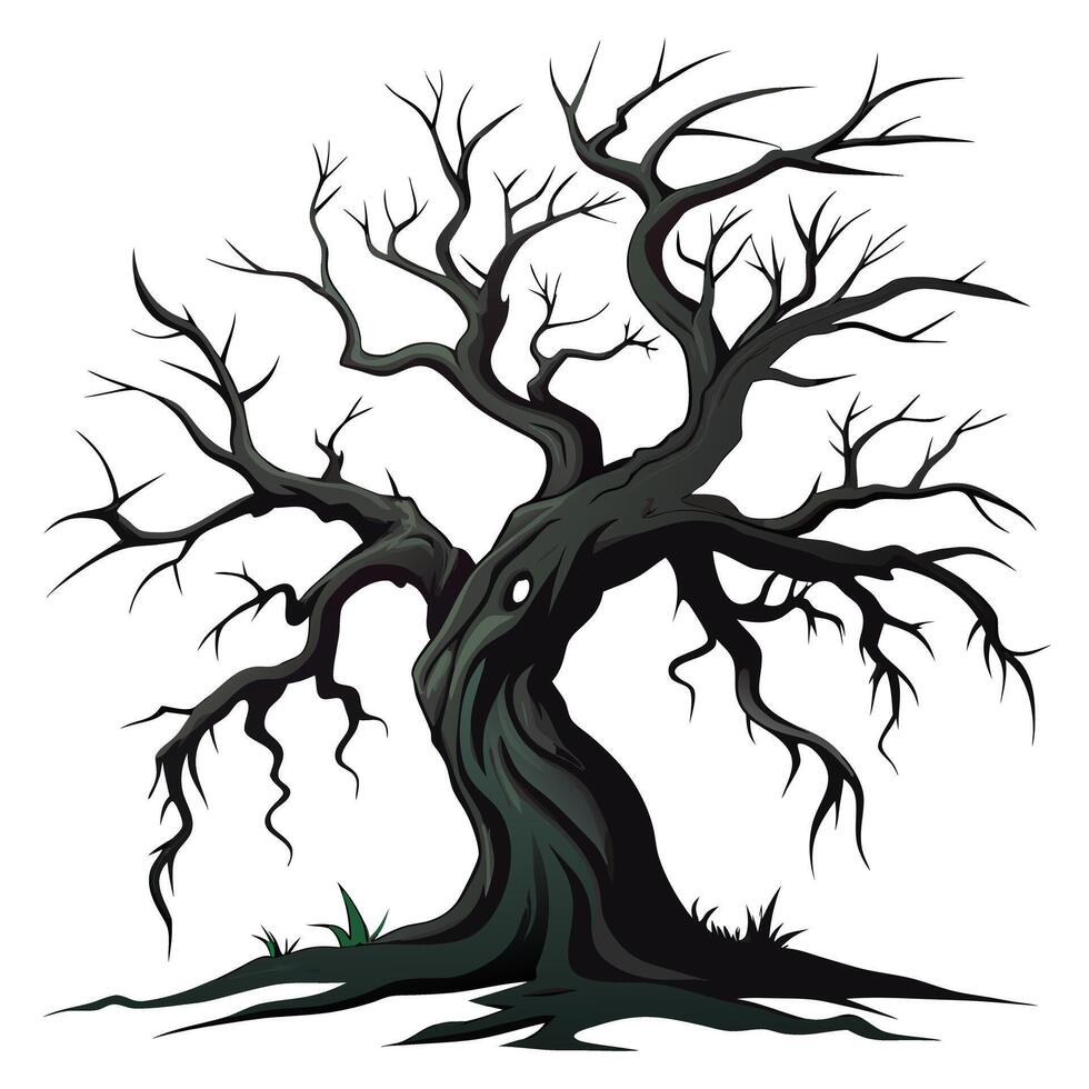 Spooky Tree Mysterious Dark Forest Design vector
