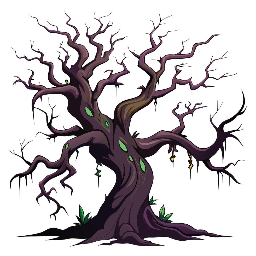 Designed Tree Mysterious Dark Forest vector