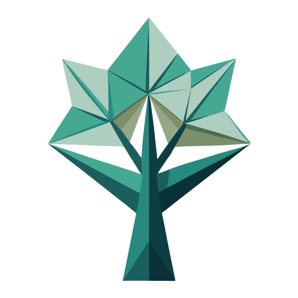Designed Tree Origami Paper Tree vector