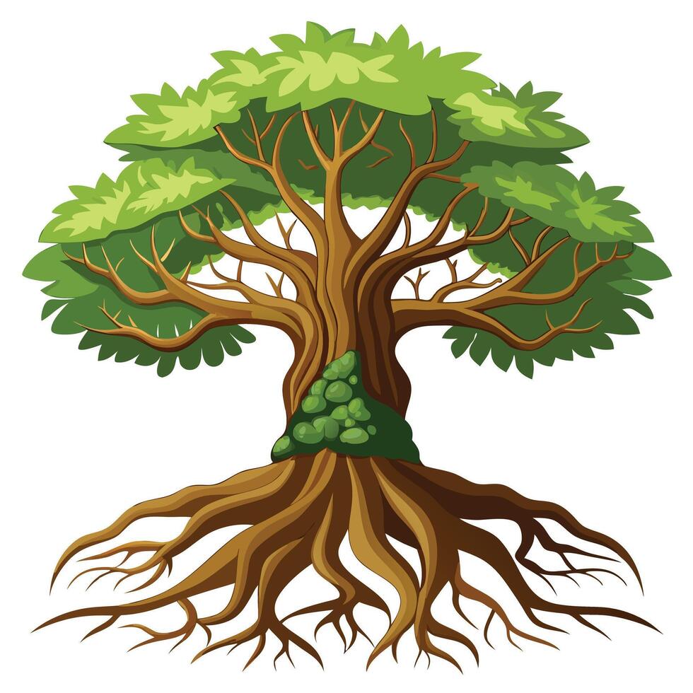 Designed Tree Old Weathered Tree vector