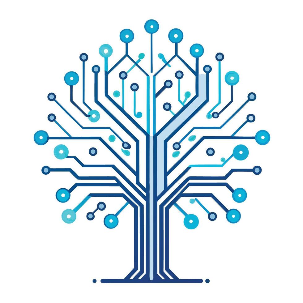 Creative quantum tree concept representing cutting edge computing vector