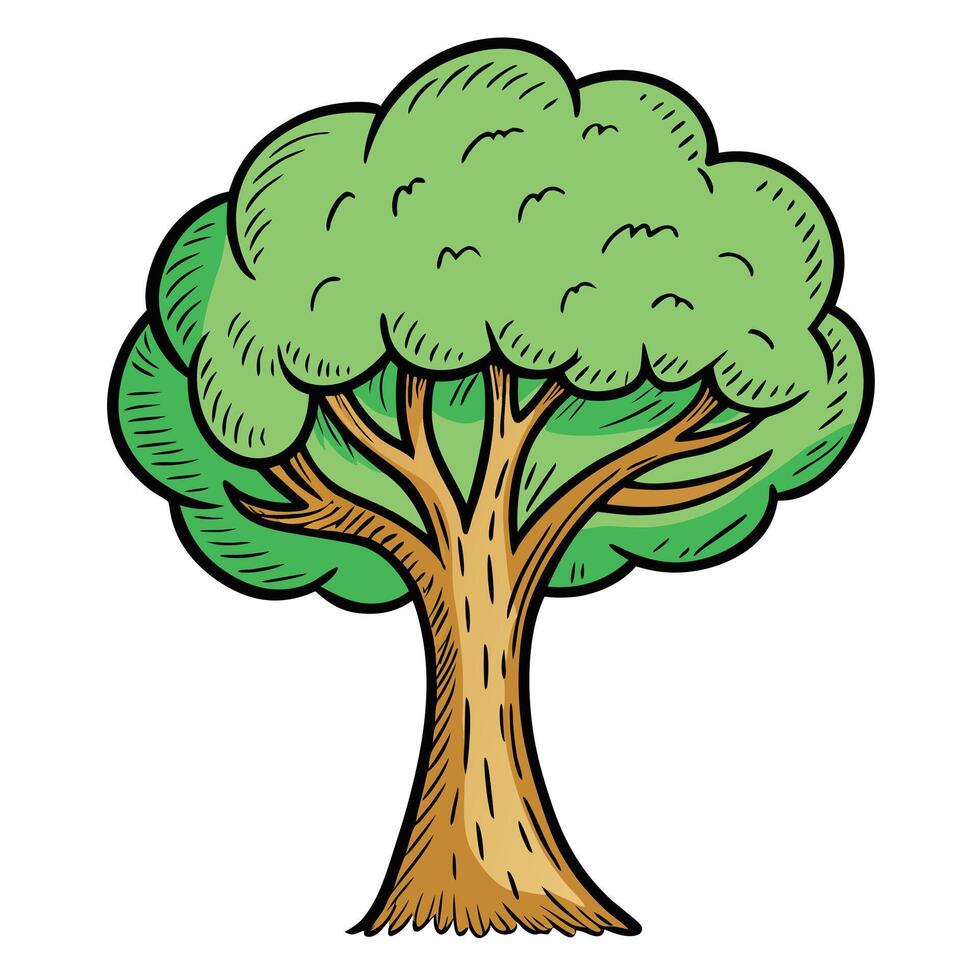Creative doodle tree illustration with a lighthearted and scribbled look vector