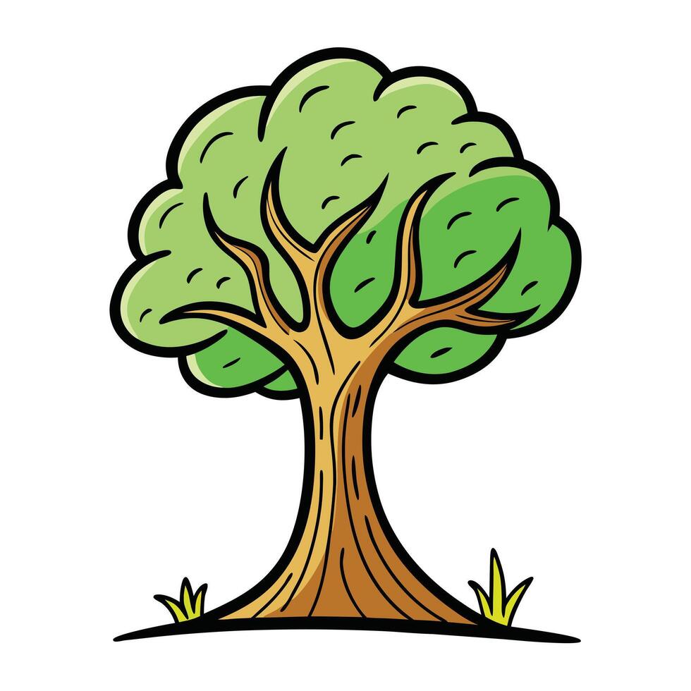 Playful scribble doodle tree design with a whimsical and fun style vector
