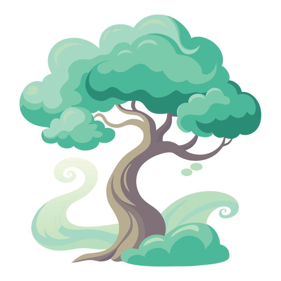 Dreamy smoke tree artwork evoking a sense of wonder and fantasy vector