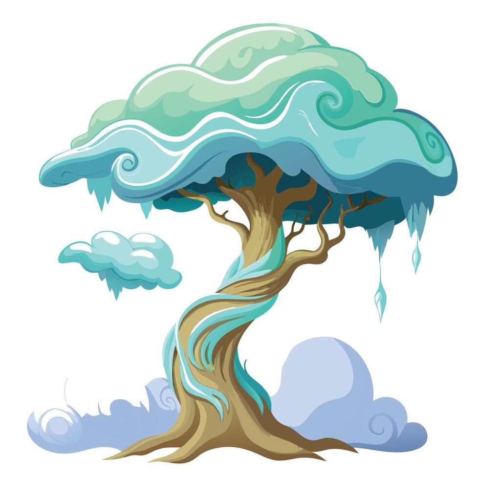 Mystical smoke tree design creating a surreal and intriguing atmosphere vector