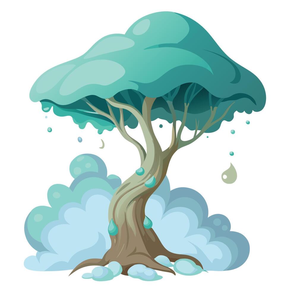 Whimsical smoke tree graphic with a unique and surreal artistic representation vector