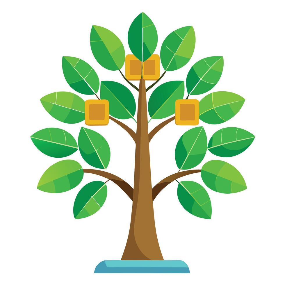 Futuristic solar energy tree design representing sustainable power generation vector