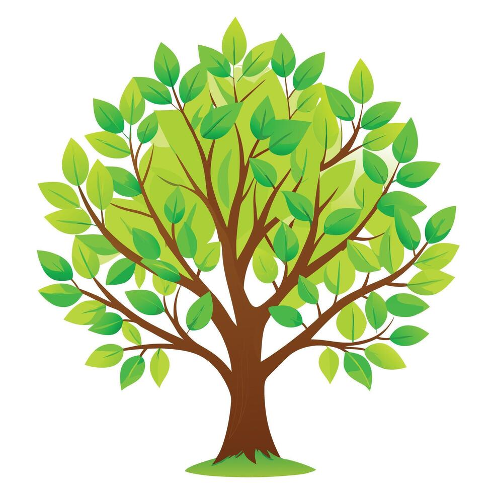 Vibrant spring green tree artwork symbolizing freshness and the awakening of nature vector