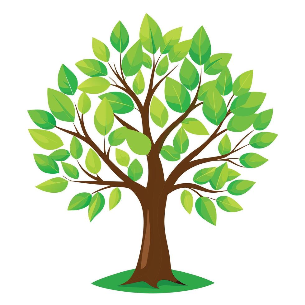 Bright spring green tree graphic with a fresh and invigorating springtime vibe vector