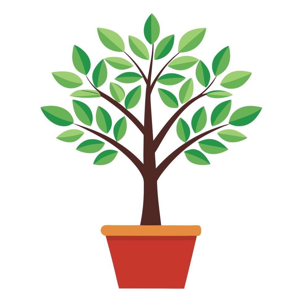 Elegant tree in a pot design with a clean and sophisticated style vector