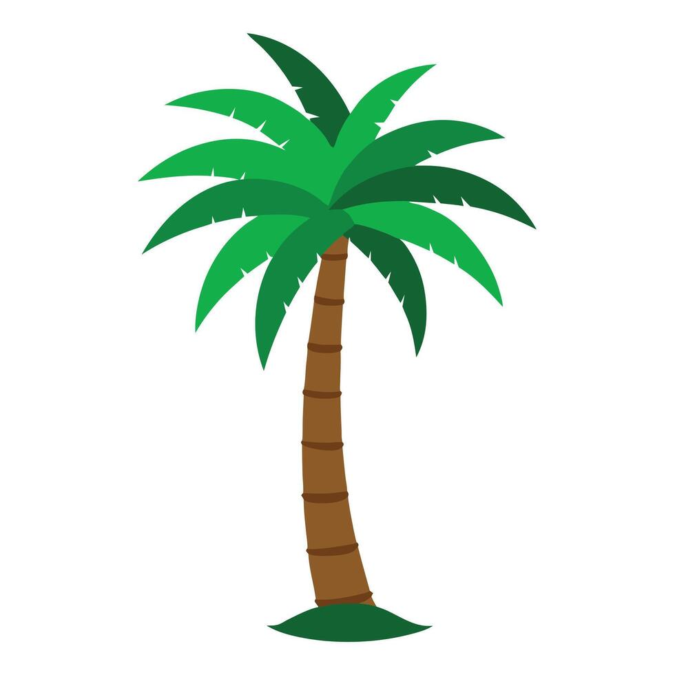 Clean and high quality illustration of a single tropical palm tree vector