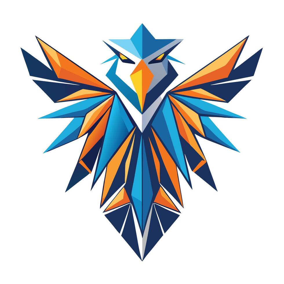 Modern abstract eagle art with sharp geometric shapes and lines vector
