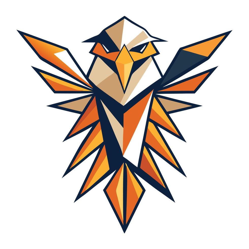 Striking abstract eagle illustration formed by sharp geometric shards vector