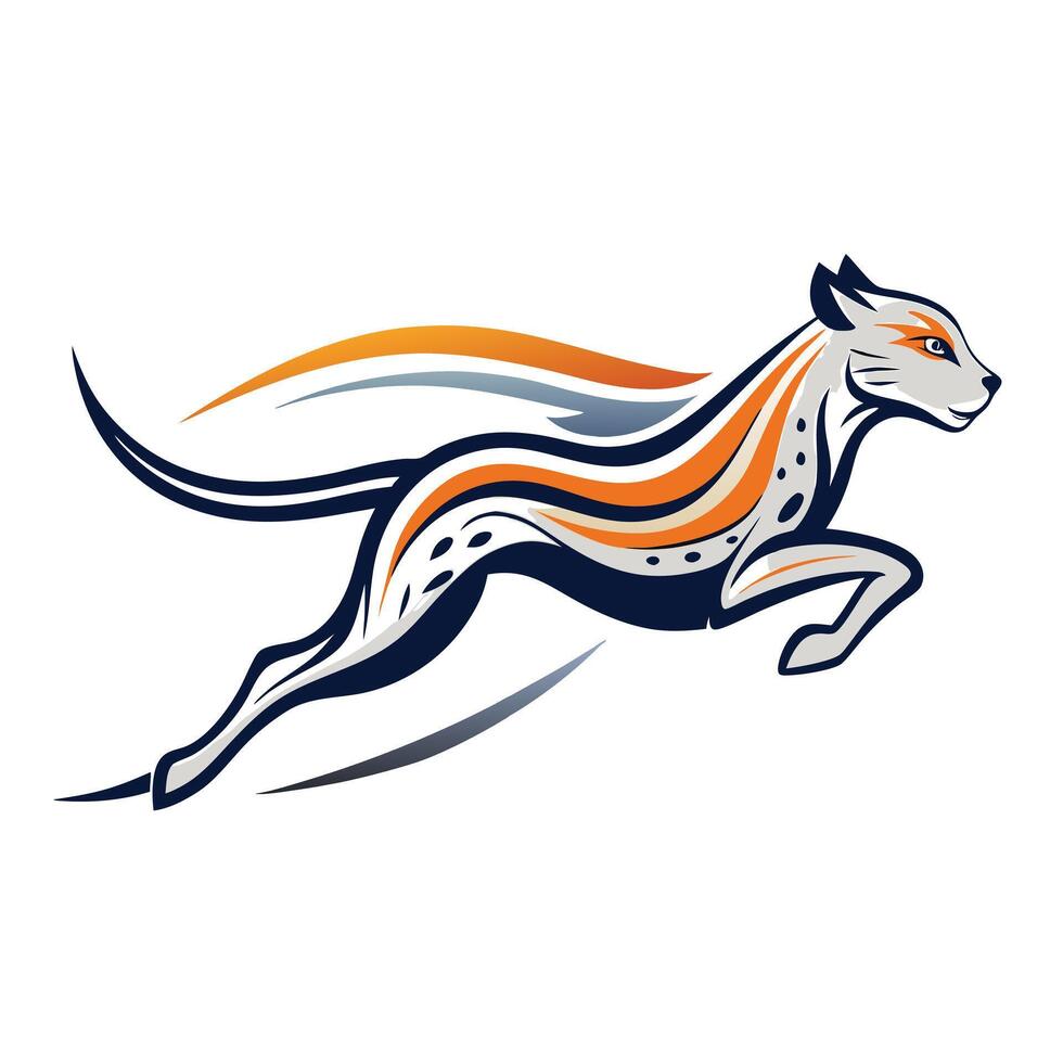 Creative abstract cheetah design in motion with dynamic speed trails vector