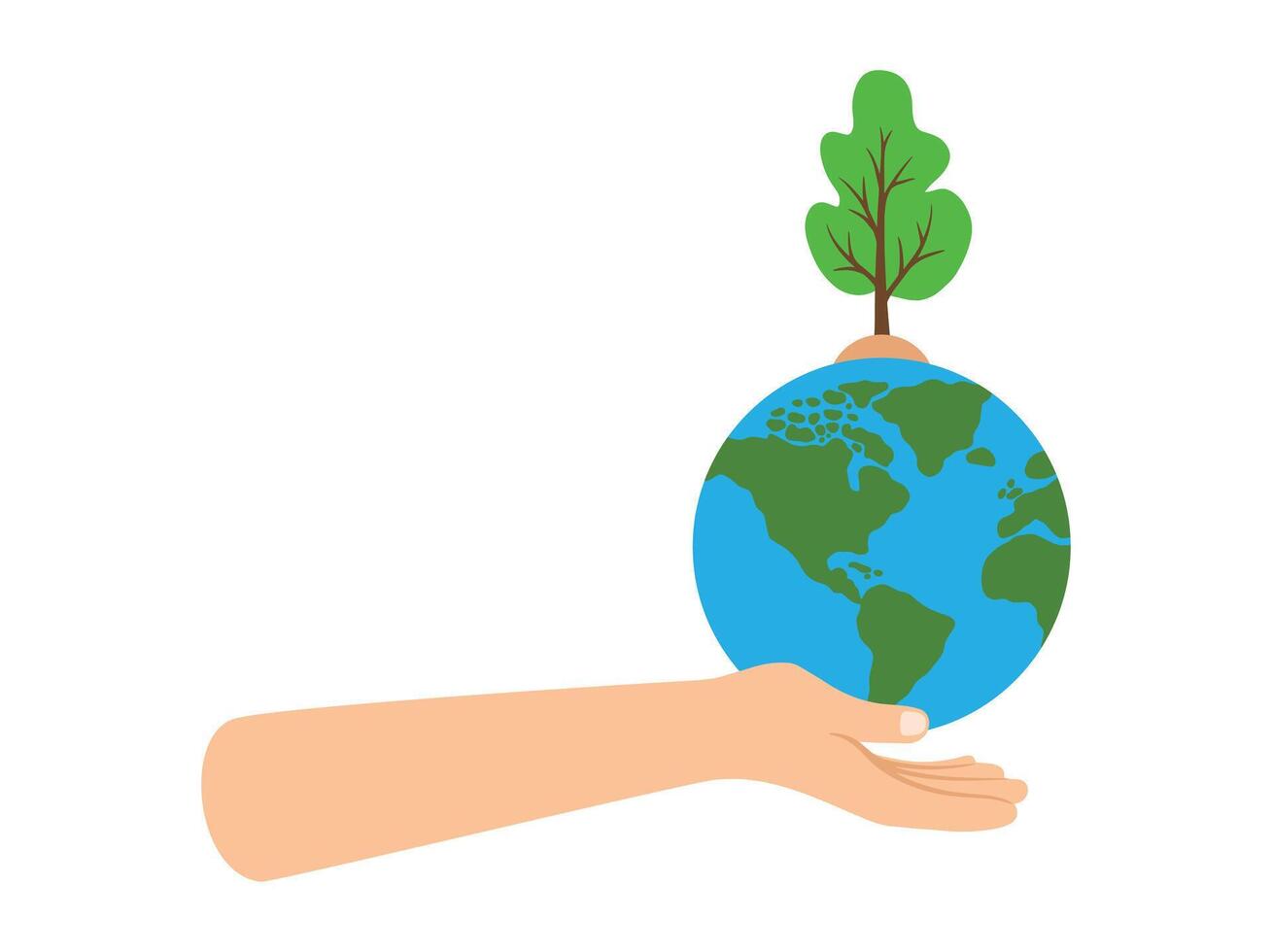 Save Earth Tree vector