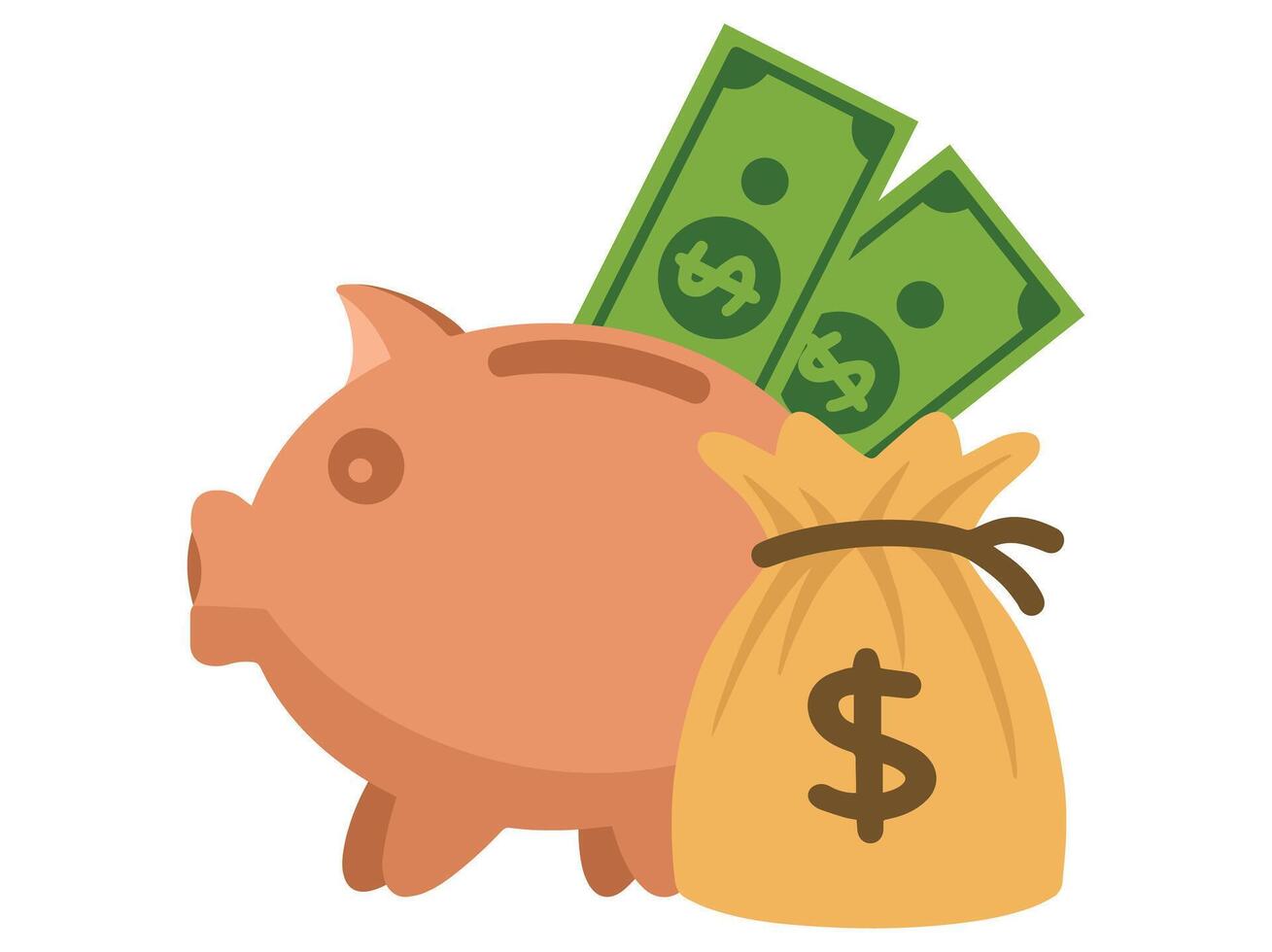 Saving Money Piggy Bank vector