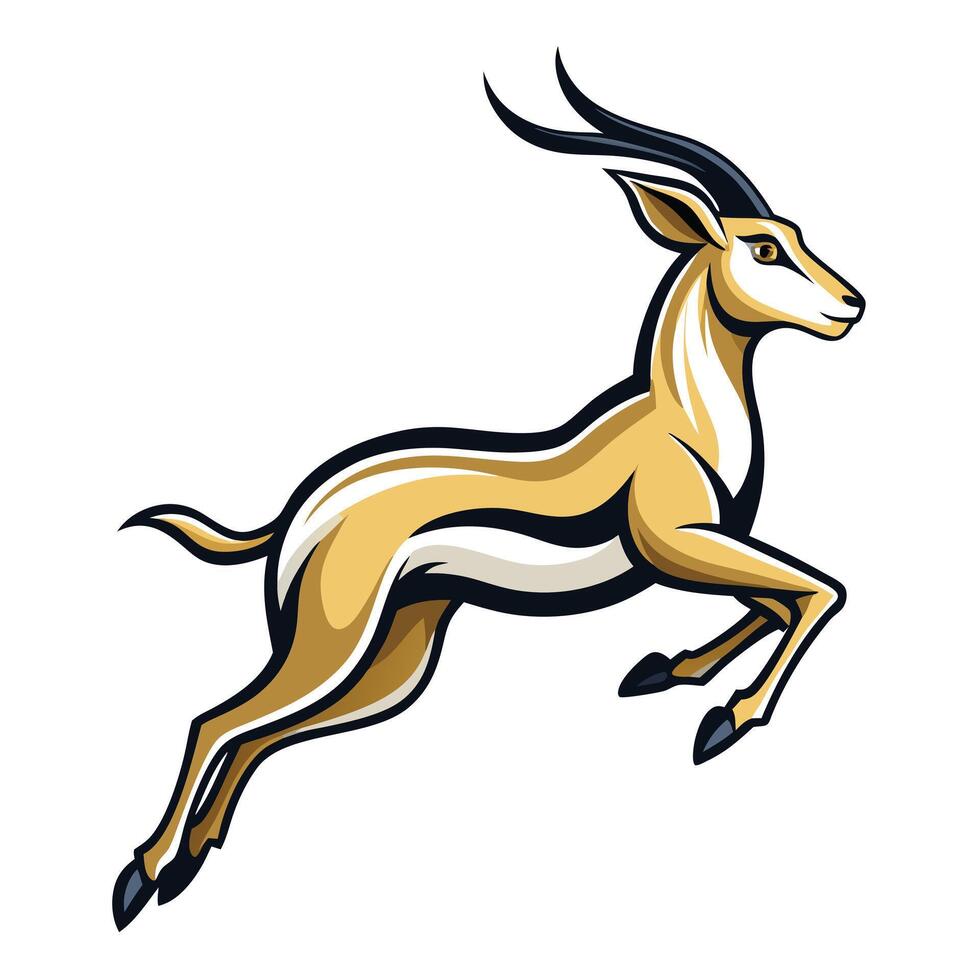 Graceful gazelle jumping with elegance art illustration vector