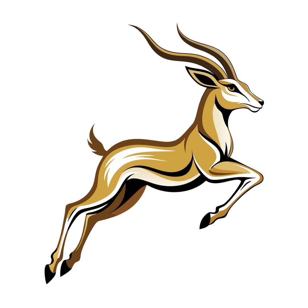 Majestic gazelle in a graceful leap illustration design vector