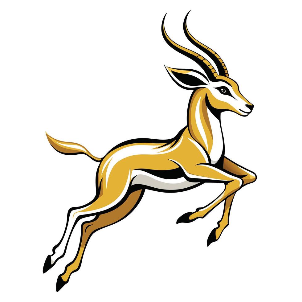 Elegant gazelle leaping gracefully through the air illustration vector