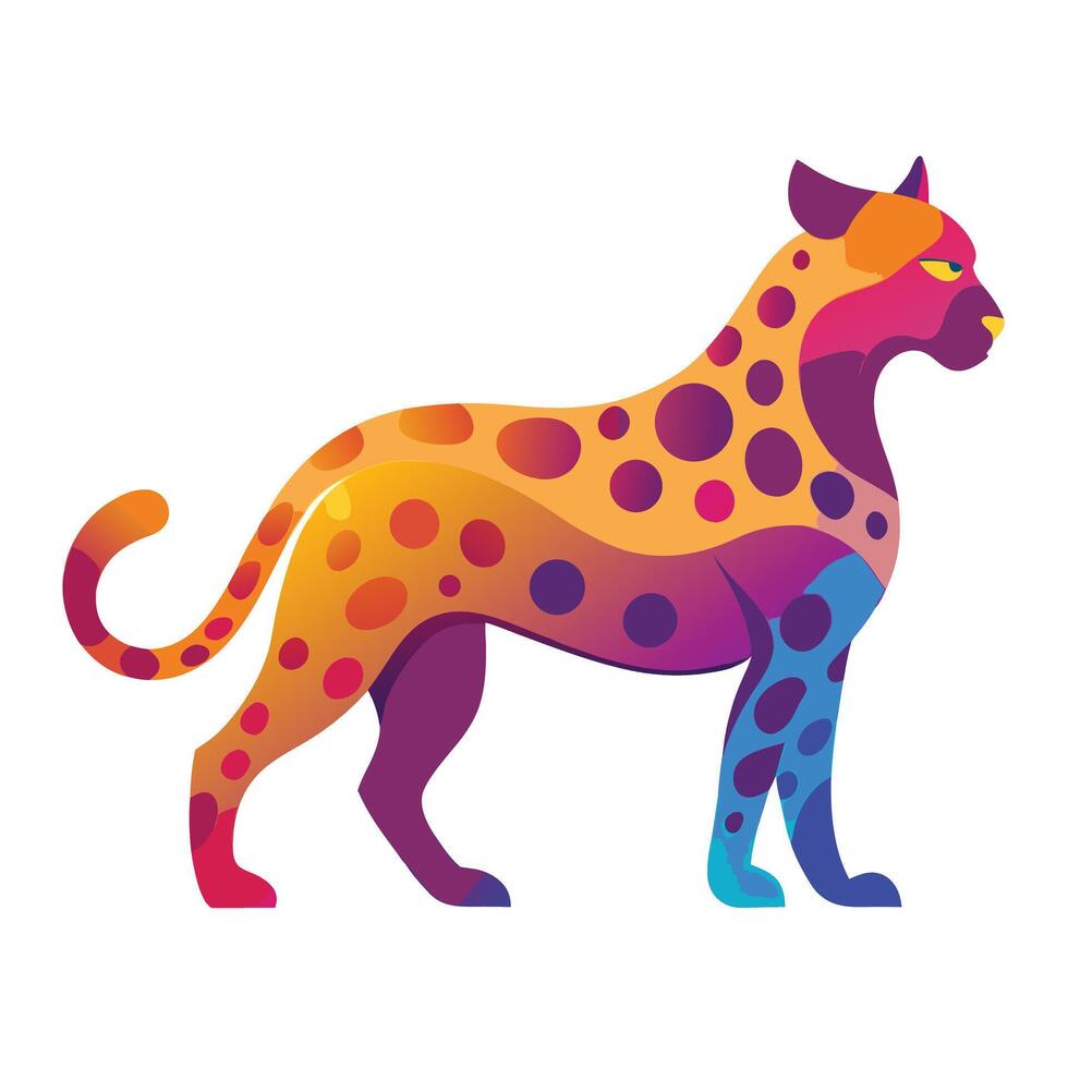 Contemporary modern abstract leopard outline with a subtle gradient in art vector