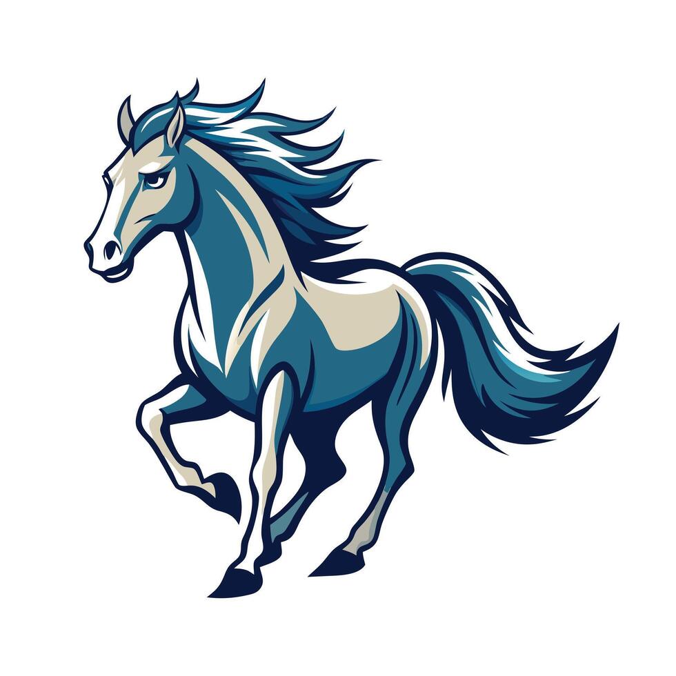 Energetic powerful horse galloping with dynamic motion blur effects in vector