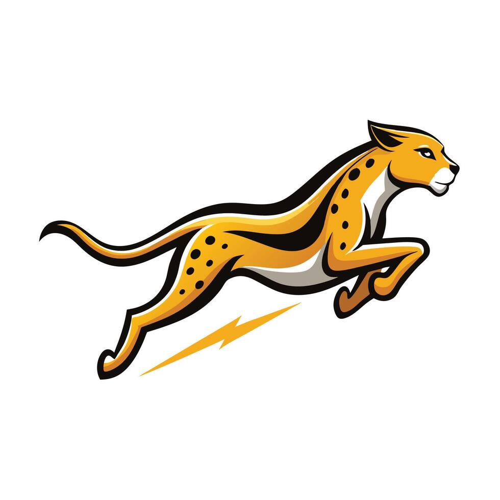 Sleek cheetah running at high speed leaving a trail of dust vector