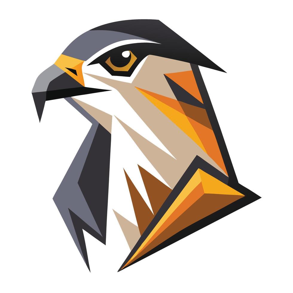 Modern stylized falcon in a sharp and abstract minimalist illustration vector