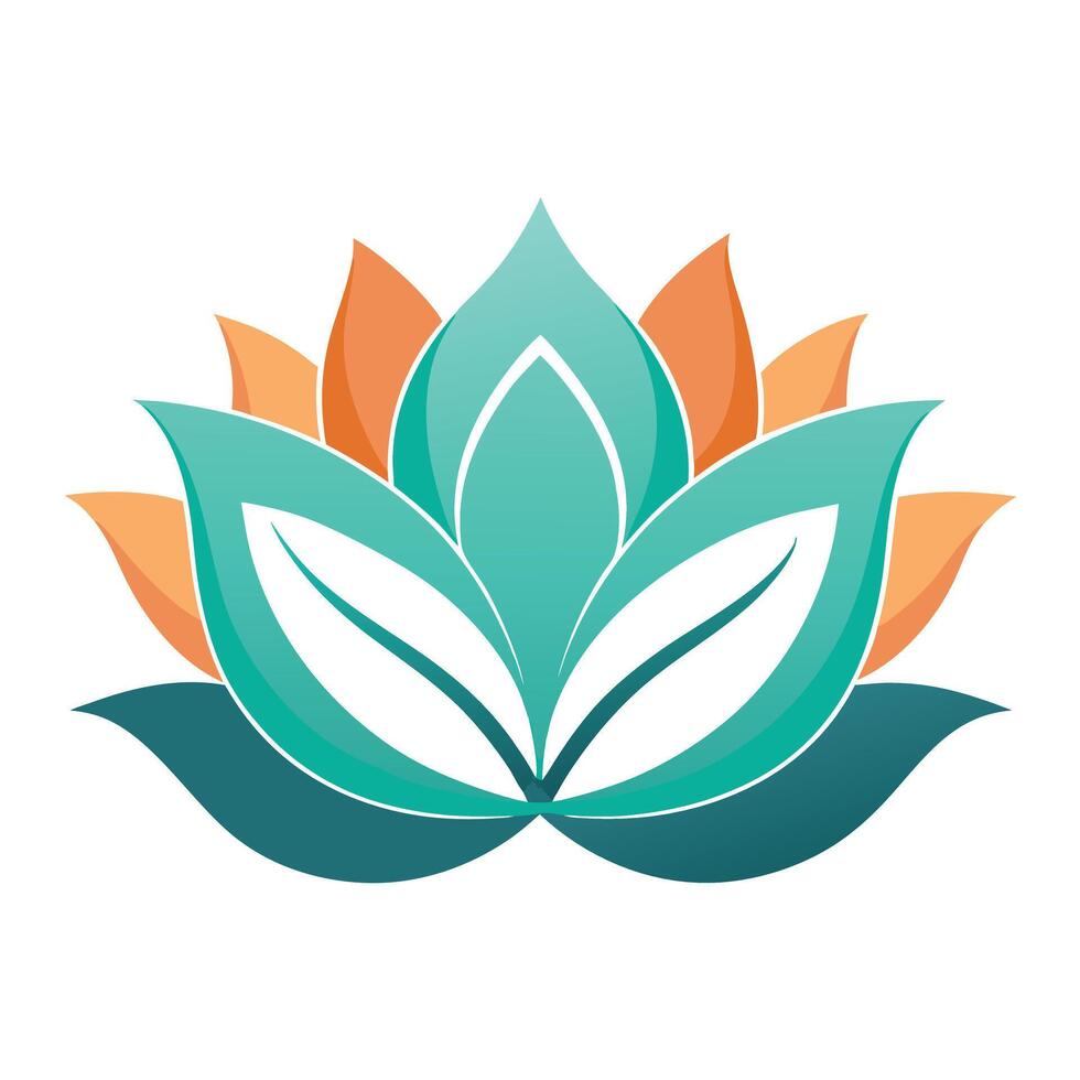 Abstract swirl lotus with soft curves illustration elegant floral design vector
