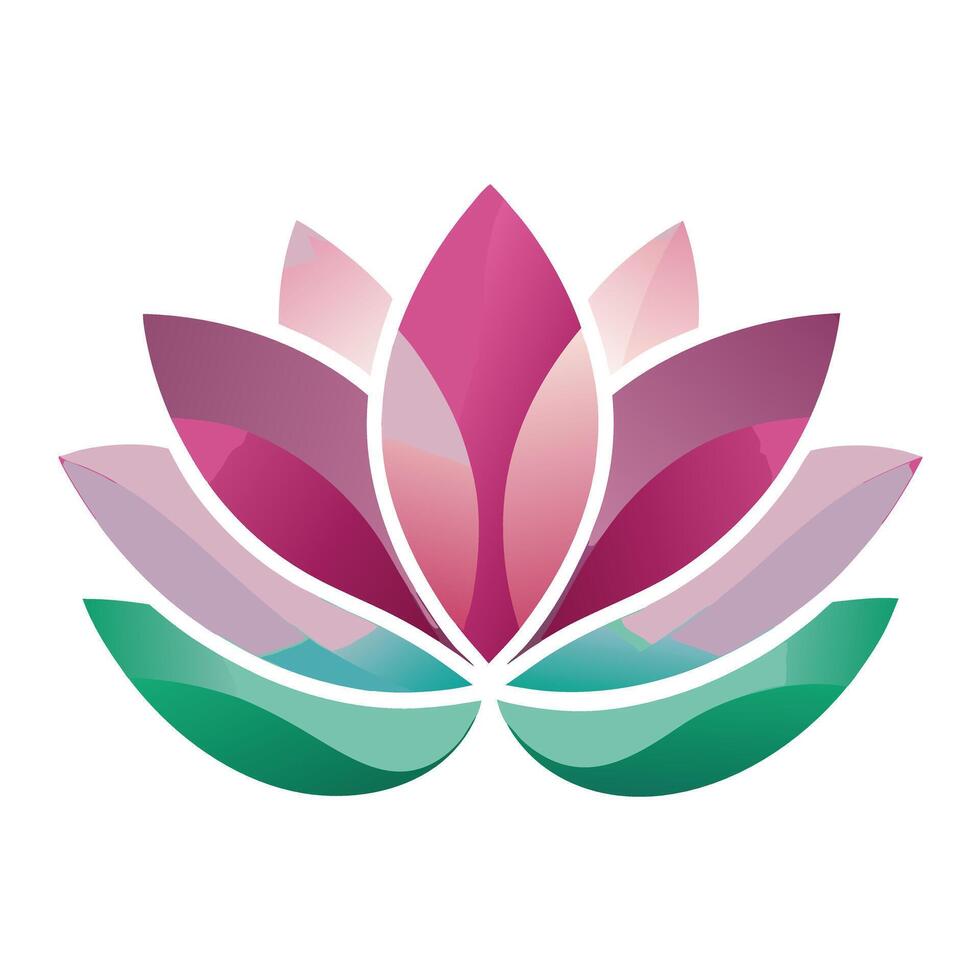 Modern abstract lotus with swirling soft curves illustration floral vector