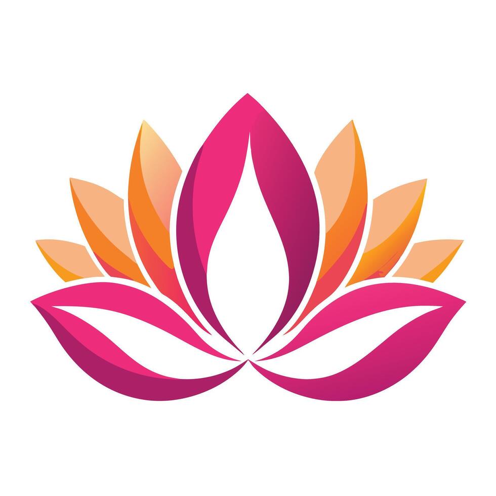 Minimalist abstract lotus with swirling soft lines illustration vector