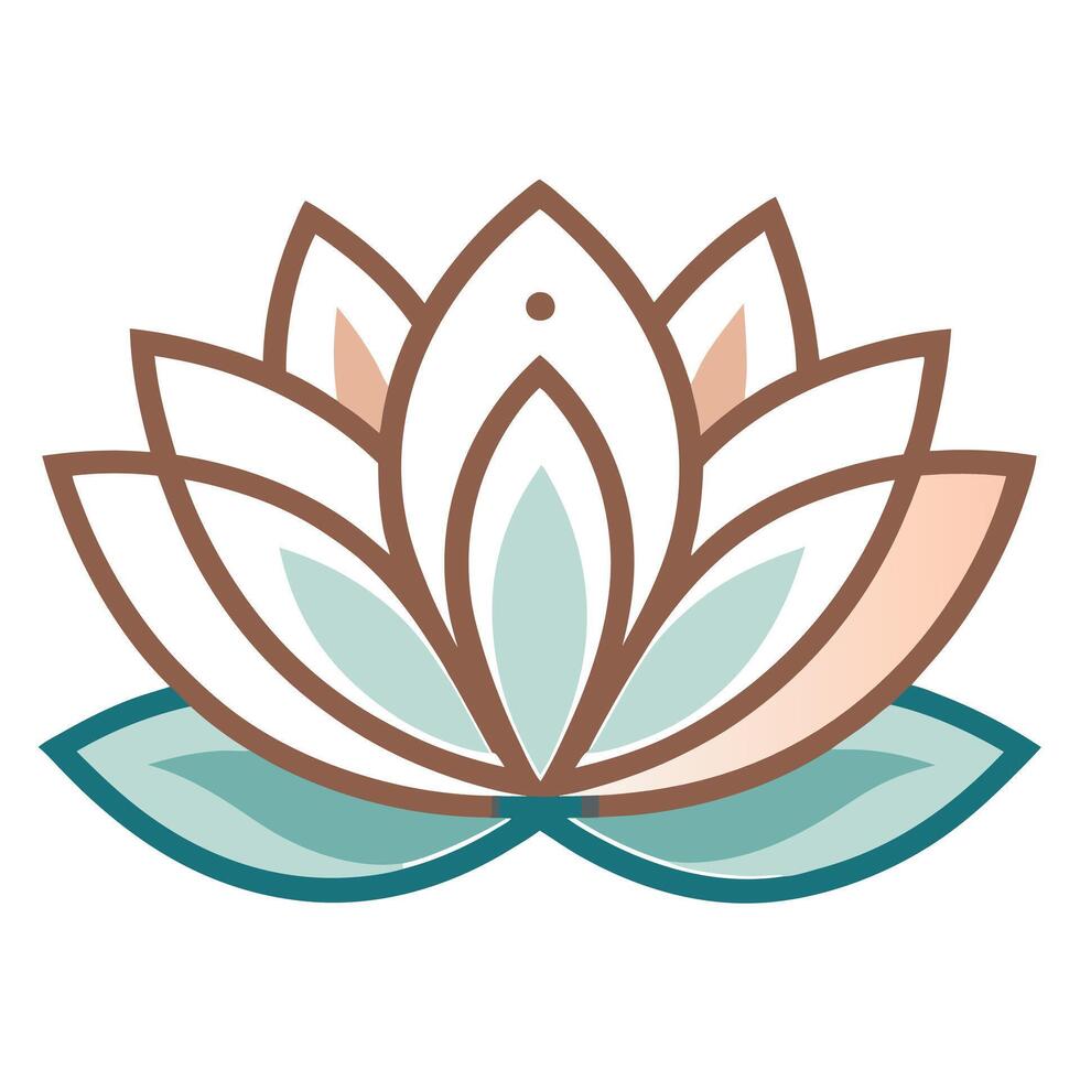 Modern abstract lotus with vein details illustration floral design vector