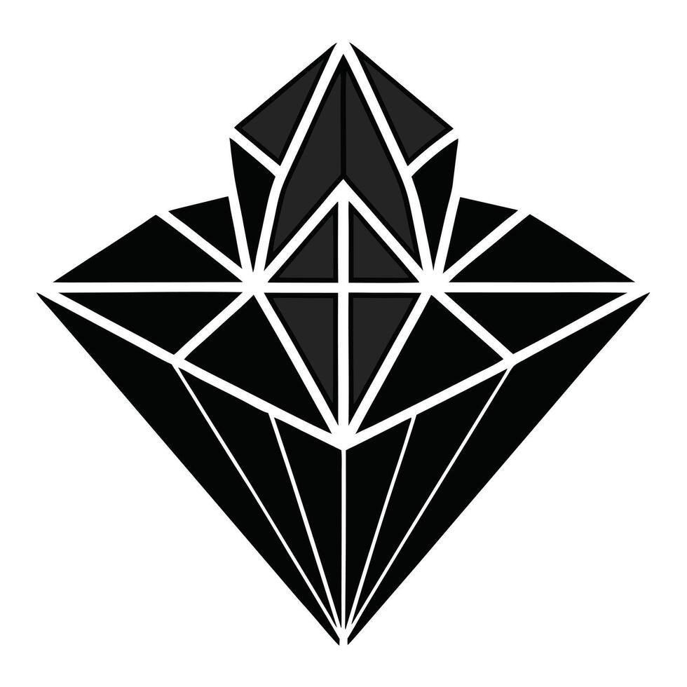 Angular diamond petal blossom with geometric edges illustration modern vector