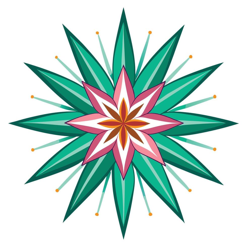 Lily with bursting star shape and pointed petals illustration art vector