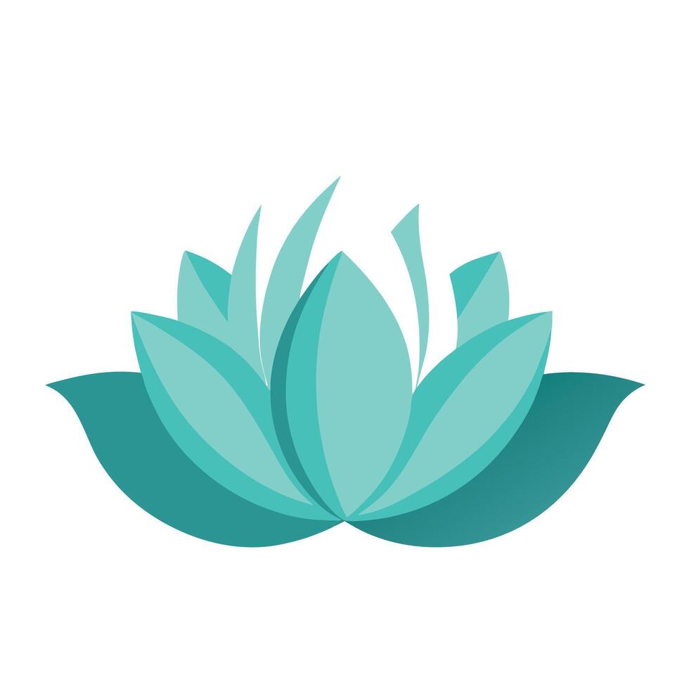 Elegant lotus with soft cloud shaped petals illustration floral art vector
