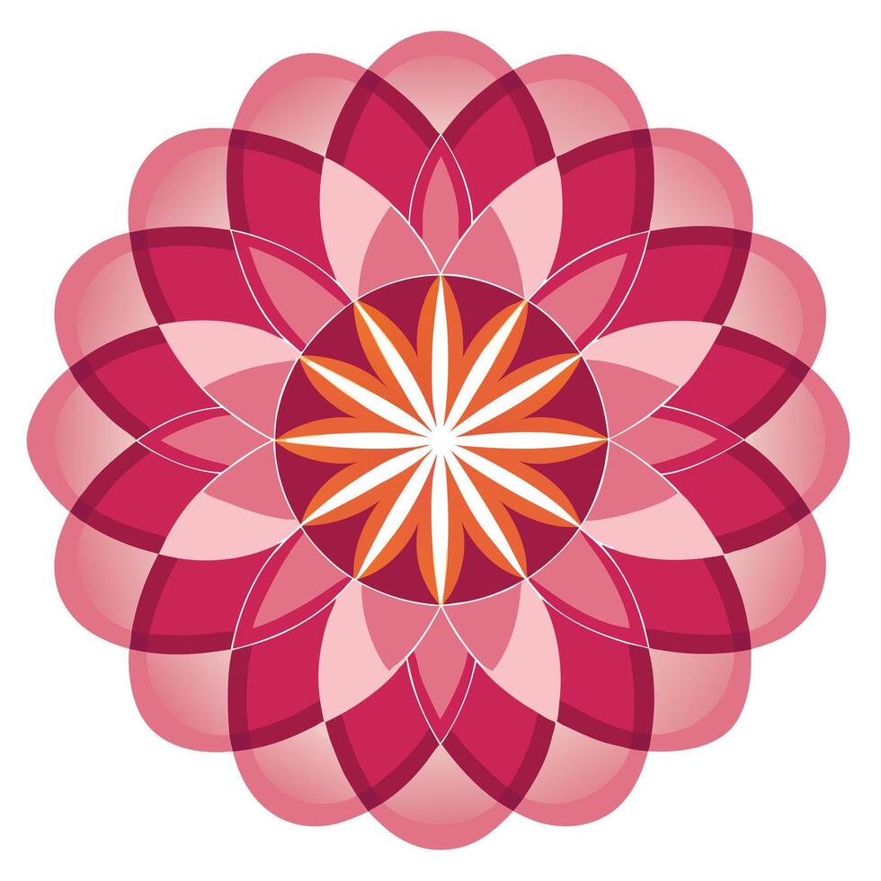 Abstract flower with concentric circular petals illustration modern art vector
