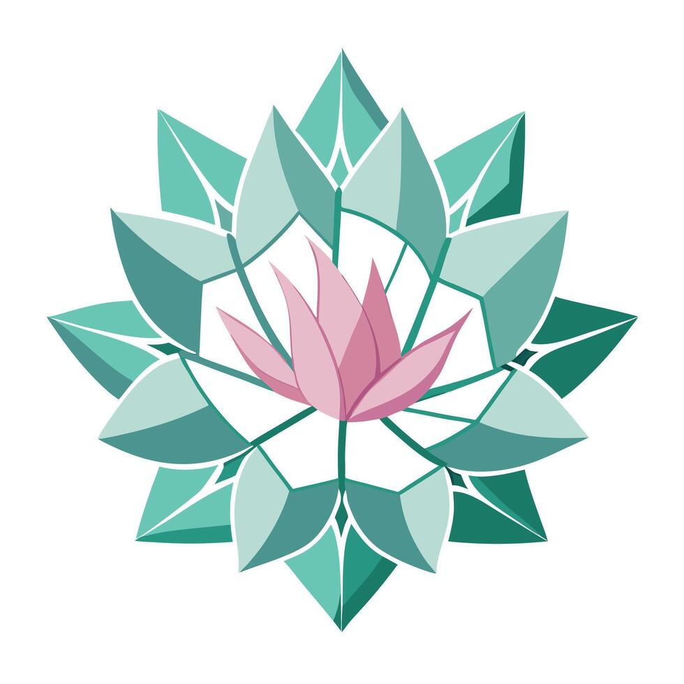 Modern blossom with fractured petals like cracked glass illustration vector