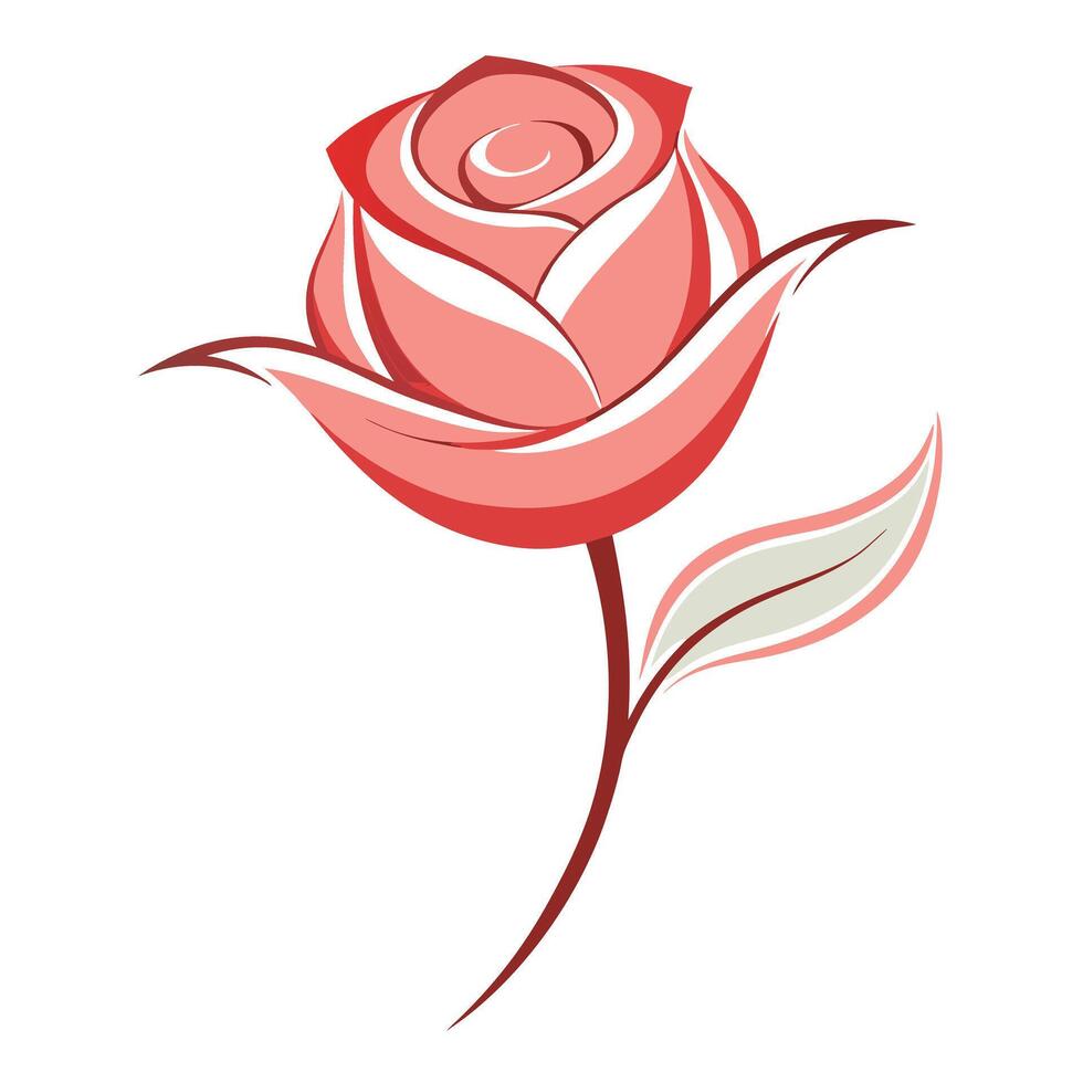 Elegant delicate rosebud with a gentle soft silhouette in illustration vector