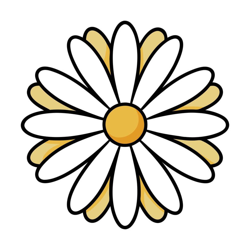 Abstract echo line daisy with subtly repeating petal outlines in illustration vector