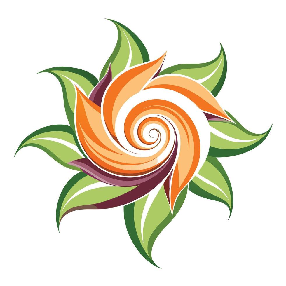 Modern dynamic spiral lily showcasing its unique swirling petal design in art vector