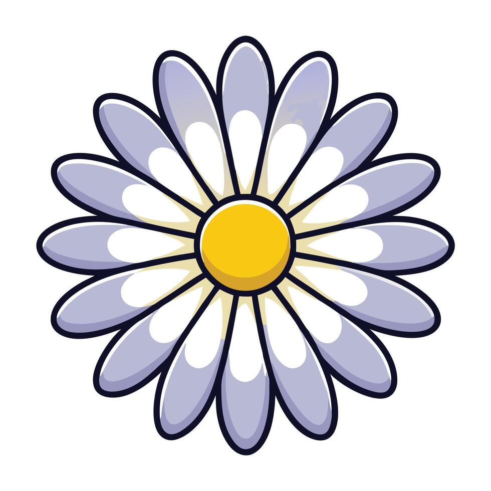 Elegant echo line daisy featuring its rhythmic petal outline in design vector