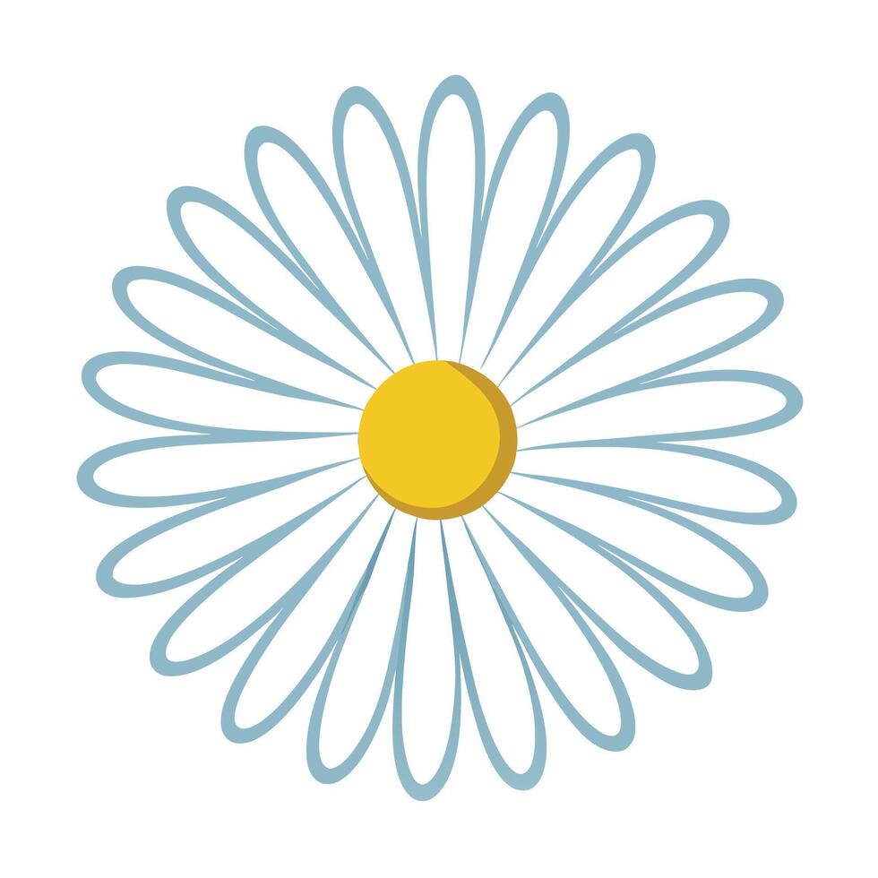 Modern echo wave daisy showcasing its repetitive petal shadow design in art vector