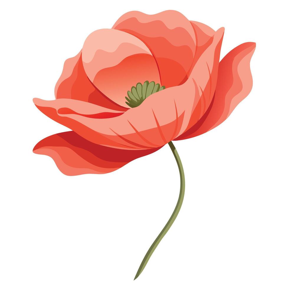 Unique poppy featuring its refined whisper-like edges in design vector
